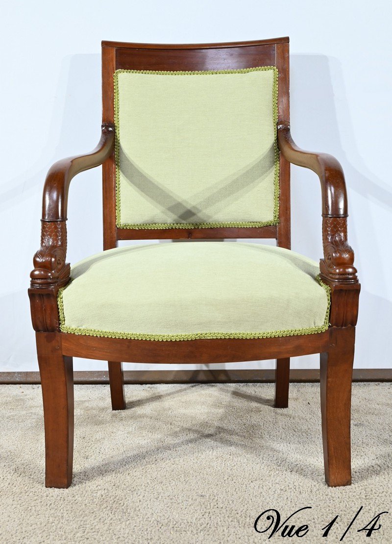 Cuban Mahogany Armchair, Empire Period – Early 19th Century-photo-1