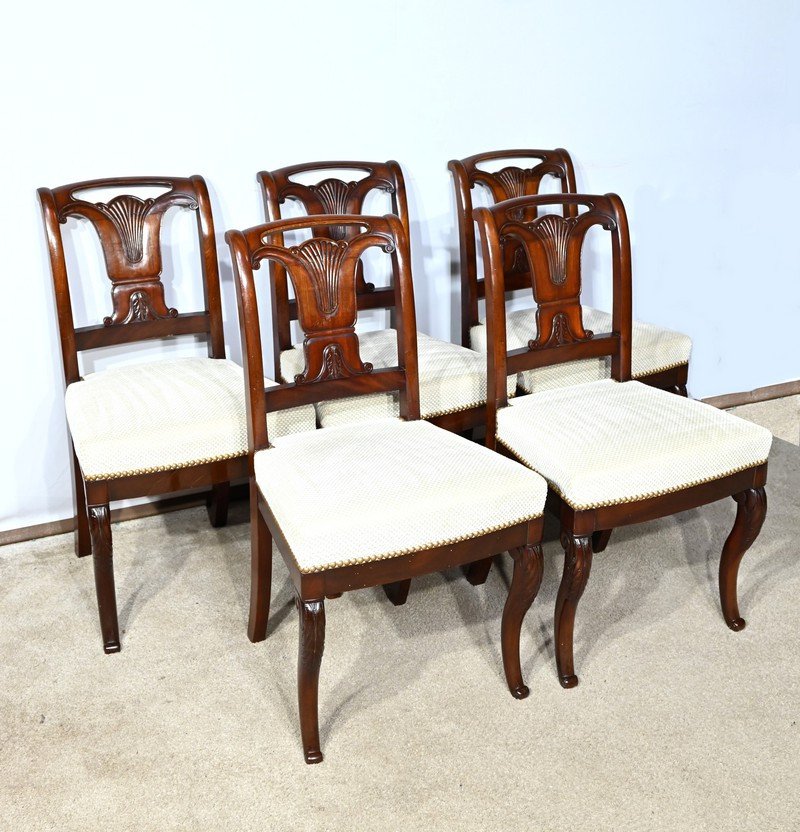 Set Of 5 Cuban Mahogany Chairs, Restoration Period – Early 19th Century-photo-2