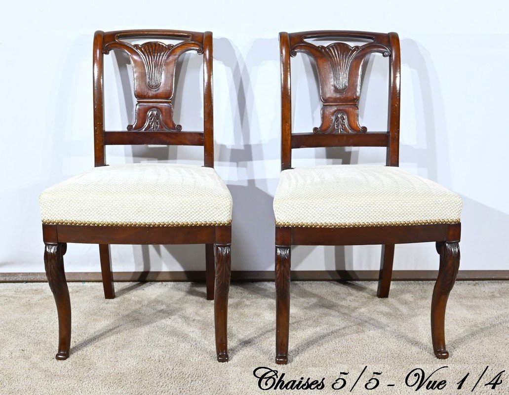 Set Of 5 Cuban Mahogany Chairs, Restoration Period – Early 19th Century-photo-1