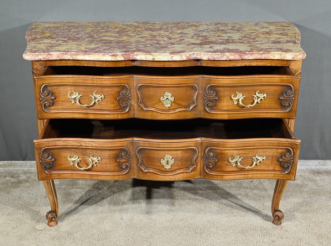 Commode Sauteuse Arbalète En Noyer, Style Louis XV – Début XXe-photo-4