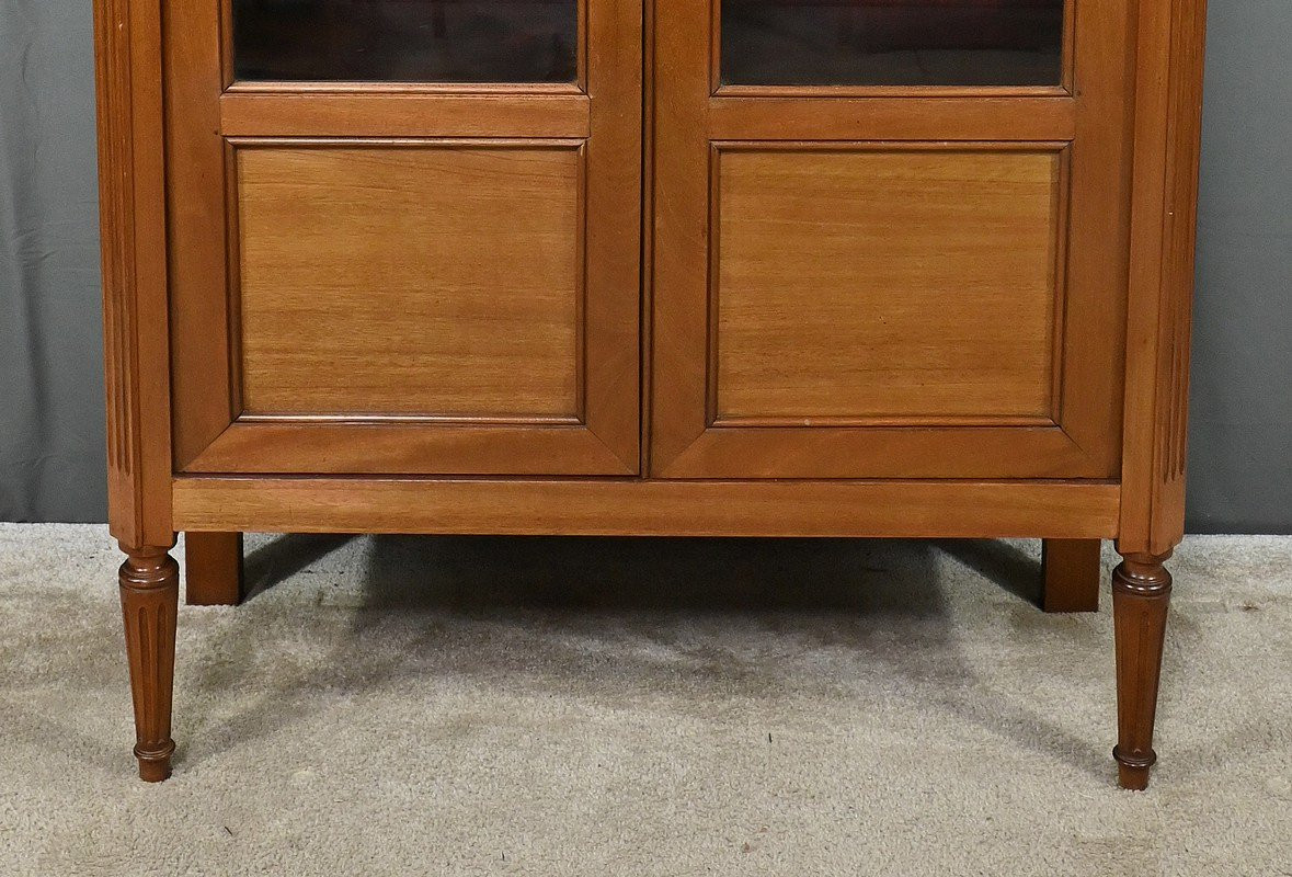 Small Glass-fronted Mahogany Bookcase, Louis XVI Style – Late 19th Century-photo-4