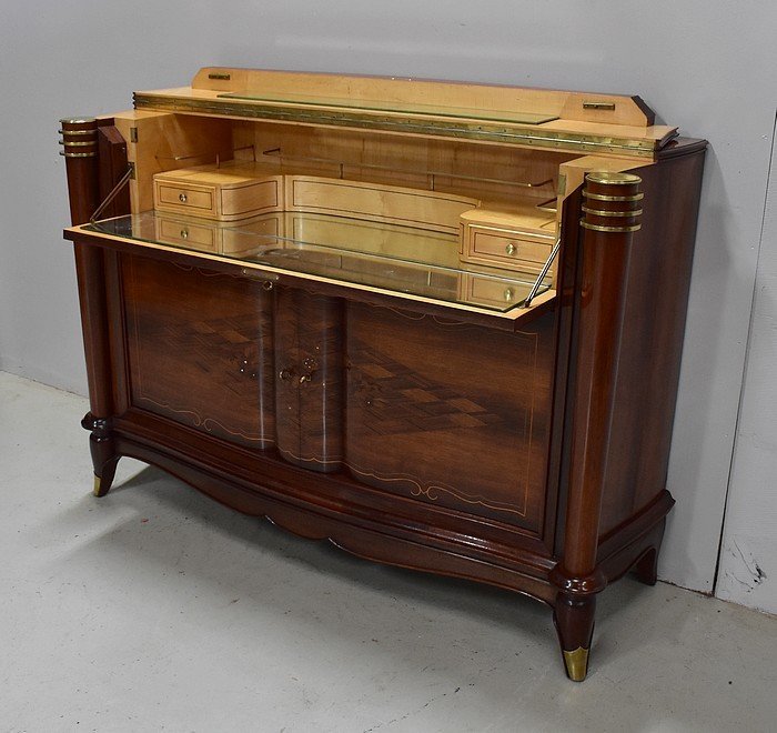 Exceptional Ceremonial Buffet In Rio Rosewood And Sycamore, Attributed To J. Leleu - 1940-photo-5