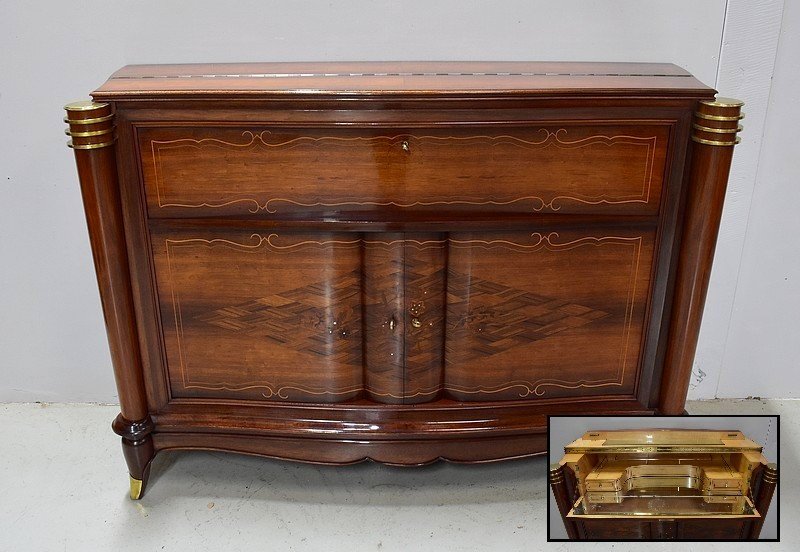 Exceptional Ceremonial Buffet In Rio Rosewood And Sycamore, Attributed To J. Leleu - 1940