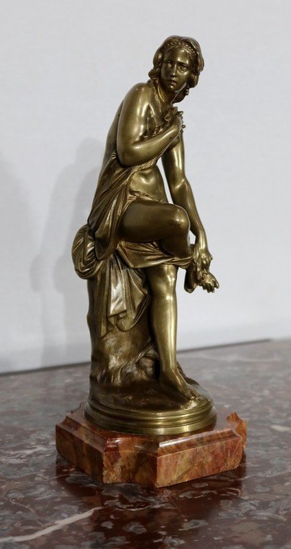 Bronze Of A Bather, By A. Carrier-belleuse - Mid Nineteenth-photo-2