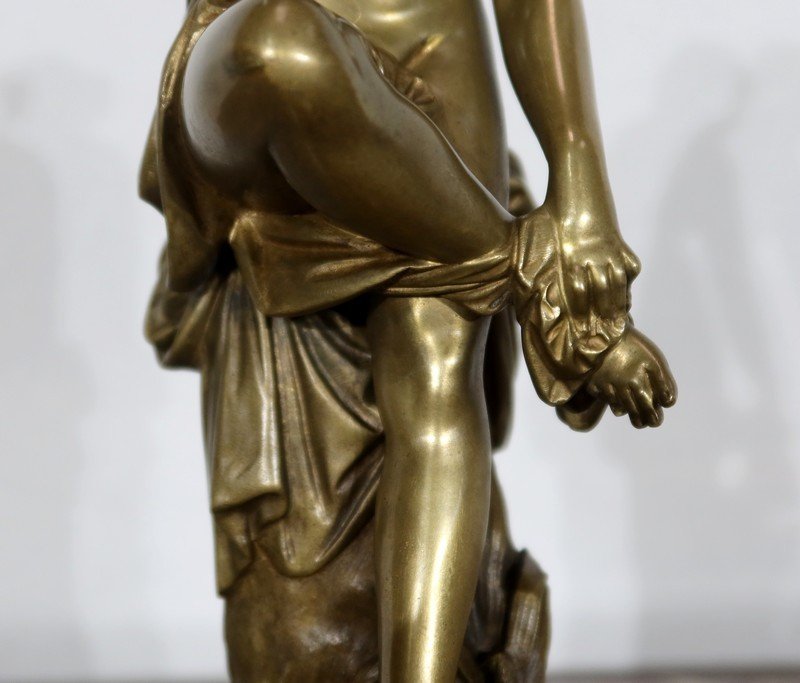 Bronze Of A Bather, By A. Carrier-belleuse - Mid Nineteenth-photo-2