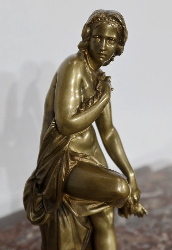 Bronze Of A Bather, By A. Carrier-belleuse - Mid Nineteenth-photo-4