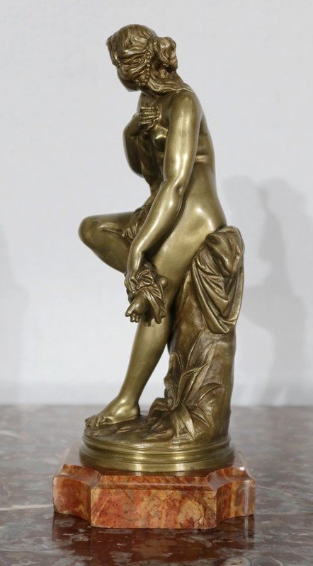 Bronze Of A Bather, By A. Carrier-belleuse - Mid Nineteenth-photo-6