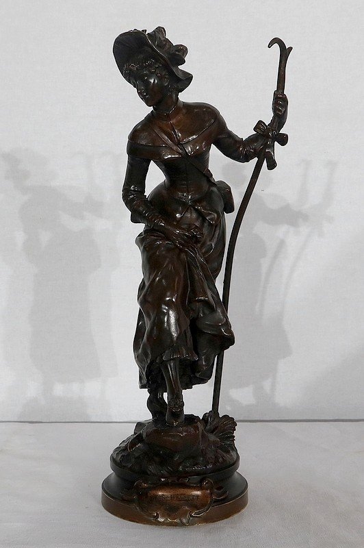 Bronze “miss Helyett” By A.gaudez – Late 19th Century-photo-4