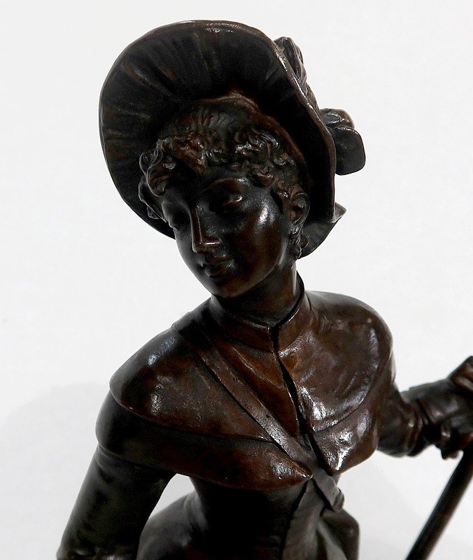 Bronze “miss Helyett” By A.gaudez – Late 19th Century-photo-2