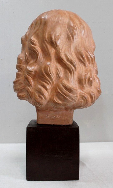 Terracotta Bust Of A Young Girl, Art-deco, By Jc Guéro - Early Twentieth-photo-7