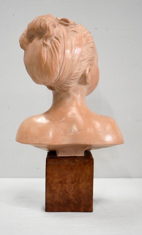 Terracotta Bust Of Louise Brongniart, After Houdon - 1900-photo-8