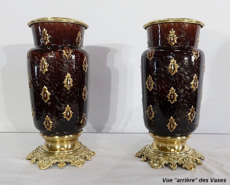 Pair Of Earthenware And Bronze Vases, By E. Gilles - 2nd Half Of The Nineteenth-photo-5