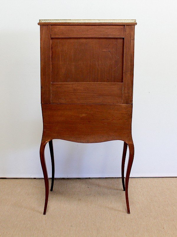 Small Showcase Desk In Rosewood And Marquetry, Napoleon III Period - Mid-19th Century-photo-7