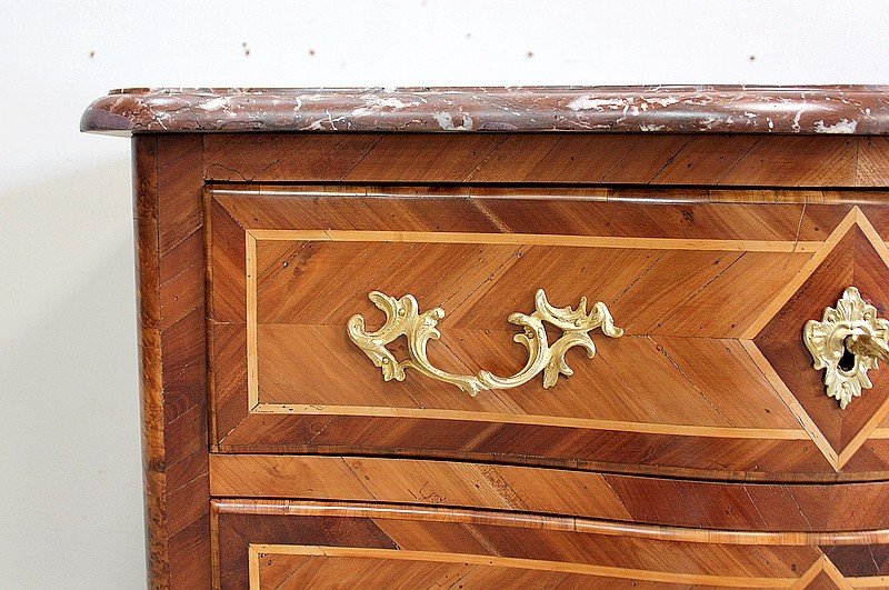 Small Commode In Yew And Cormier Wood, Louis XIV Style - Eighteenth-photo-2