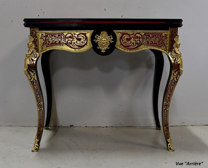 Game Table In Boulle Marquetry, Napoleon III Period - Mid-19th Century-photo-7