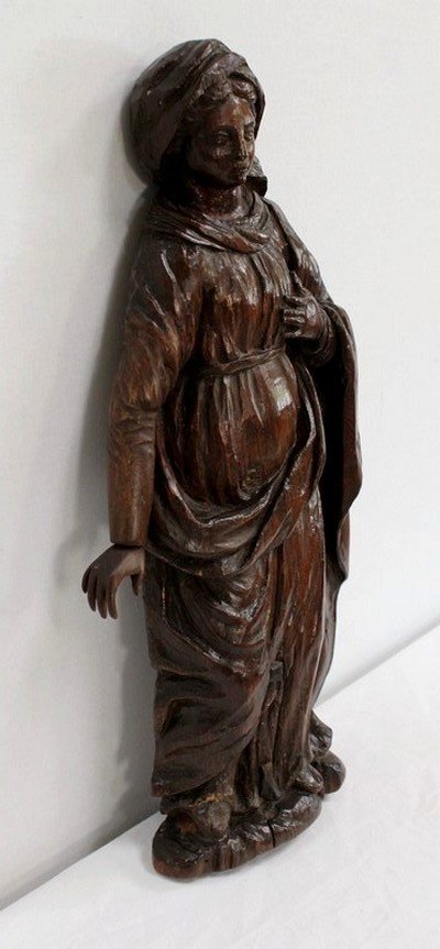 Oak Statue Of A Saint - Nineteenth-photo-2