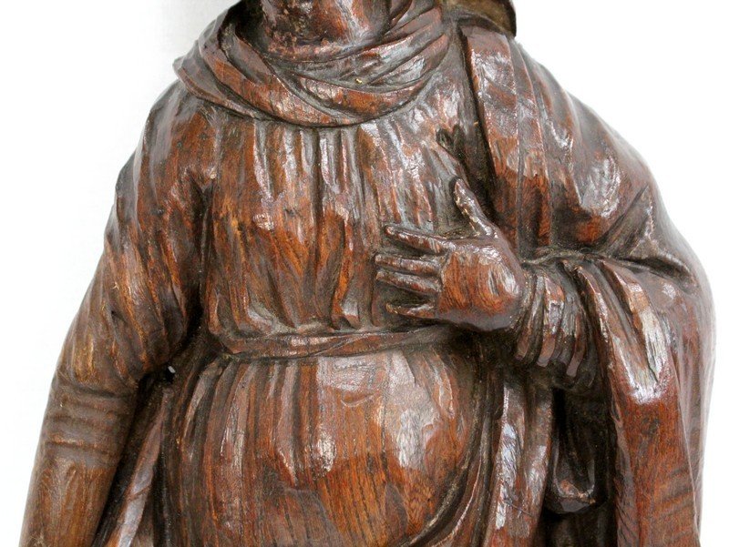 Oak Statue Of A Saint - Nineteenth-photo-2