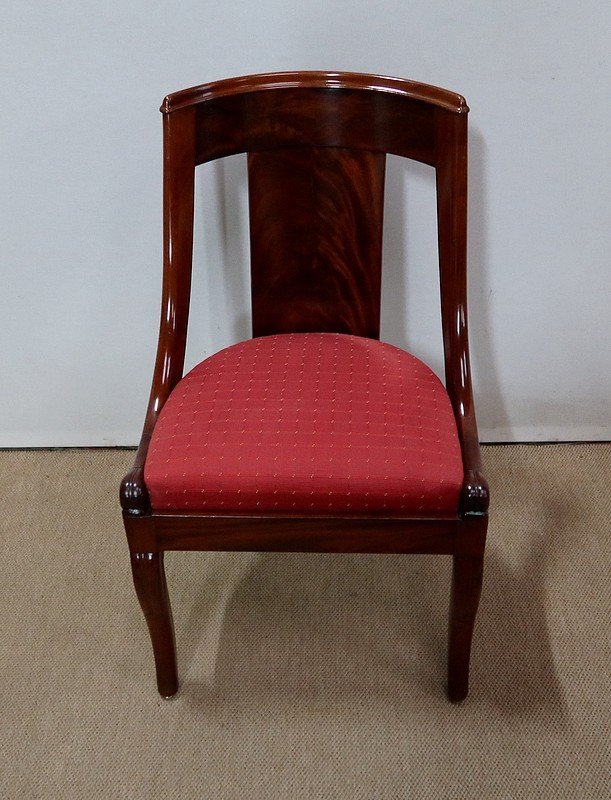 Suite Of Four Gondola Chairs In Mahogany, Restoration Period - 1st Part Of The Nineteenth-photo-4