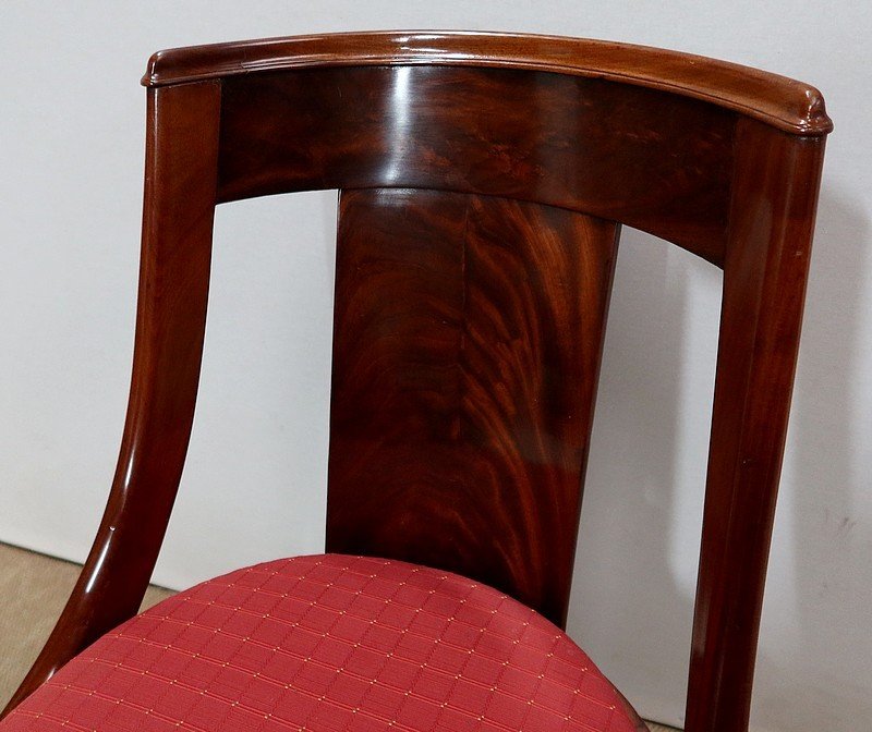 Suite Of Four Gondola Chairs In Mahogany, Restoration Period - 1st Part Of The Nineteenth-photo-5