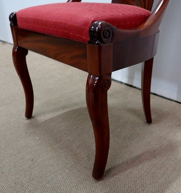 Suite Of Four Gondola Chairs In Mahogany, Restoration Period - 1st Part Of The Nineteenth-photo-7