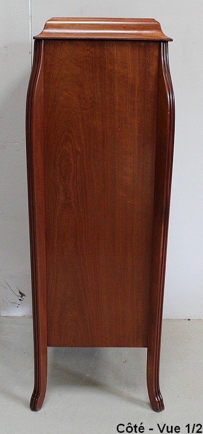 Small Cabinet In Mahogany And Precious Wood, Art Nouveau Period - Early Twentieth-photo-5