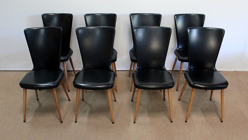 Suite Of 8 Baumann Chairs, “essor” Model – 1960s