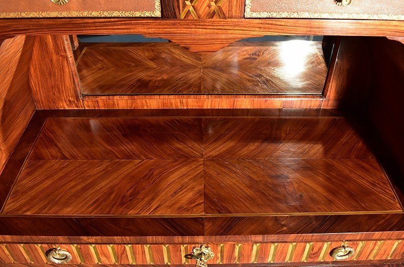 Small Cartonnier Buffet In Louis XV Style Marquetry - Louis XVI - Late Nineteenth-photo-1