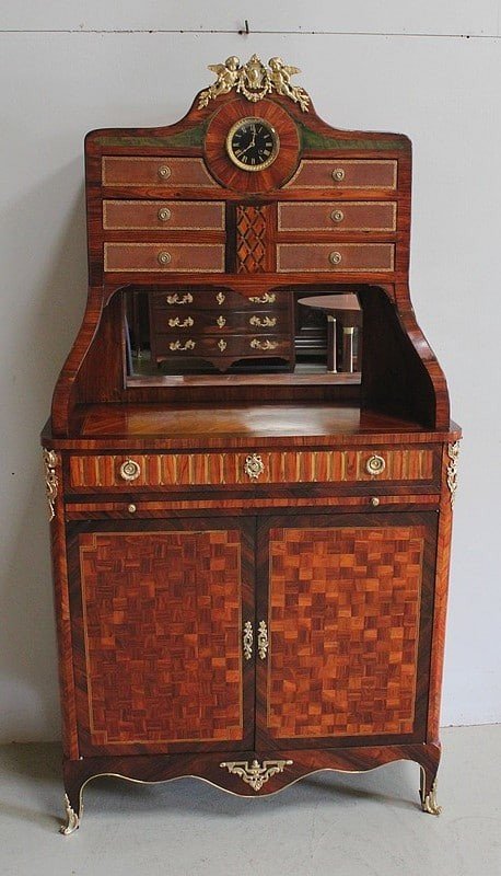 Small Cartonnier Buffet In Louis XV Style Marquetry - Louis XVI - Late Nineteenth