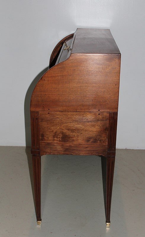 Louis XVI Cylinder Desk In Eighteenth Mahogany-photo-5