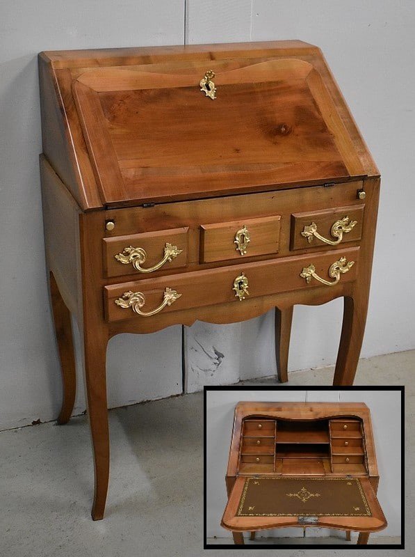 Petit Bureau De Pente En Merisier, Style Louis XV - Fin XIXe