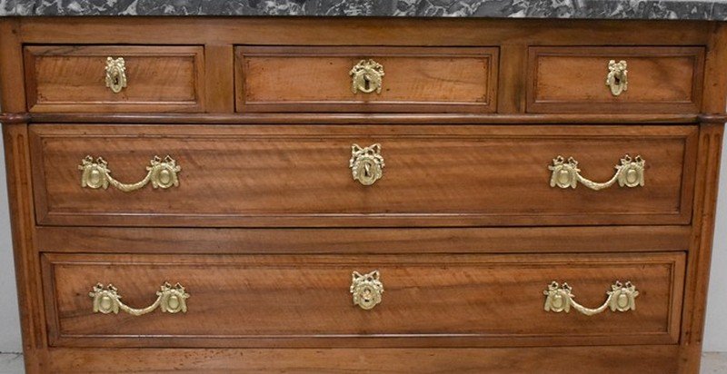 Chest Of Drawers In Walnut, Louis XVI Period - 2nd Part XVIII-photo-2