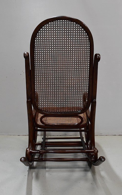 Rocking Chair Et Son Repose Pieds, En Hêtre, Esprit `thonet` - 1900-photo-7