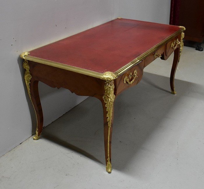 Ceremonial Desk In Rosewood Veneer, Louis XV Style - Nineteenth-photo-2