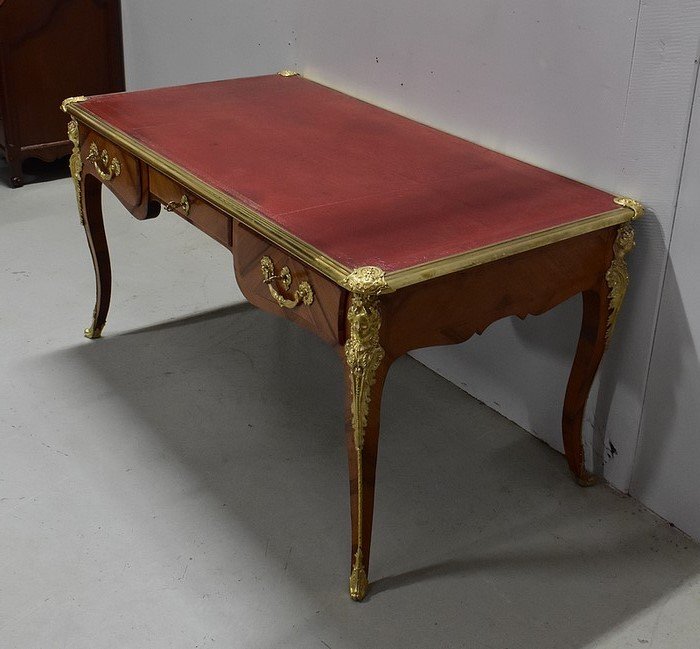 Ceremonial Desk In Rosewood Veneer, Louis XV Style - Nineteenth-photo-3