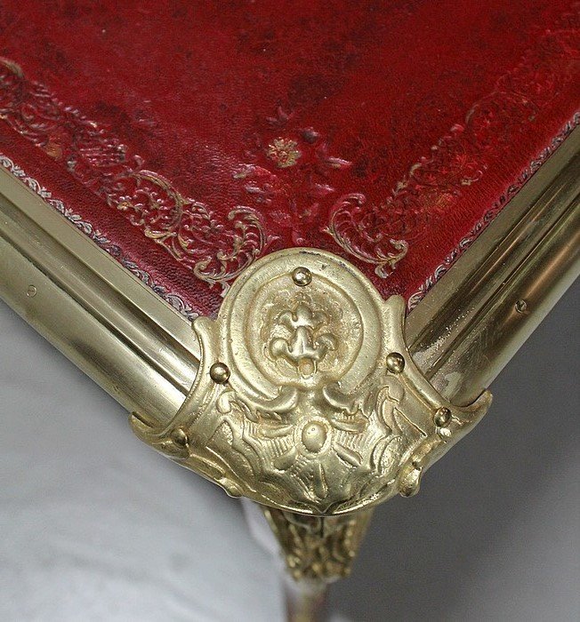 Ceremonial Desk In Rosewood Veneer, Louis XV Style - Nineteenth-photo-2