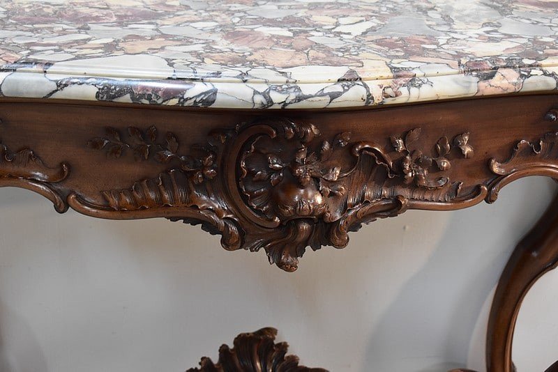 Important Louis XV Console With 4 Legs - XIXth-photo-3