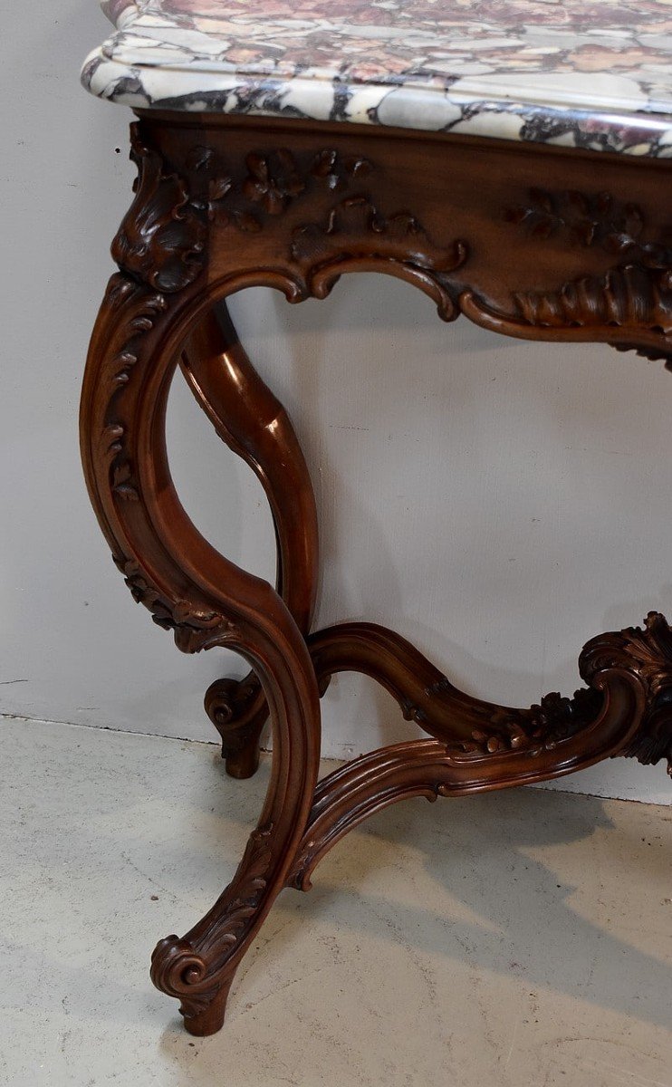 Important Louis XV Console With 4 Legs - XIXth-photo-1