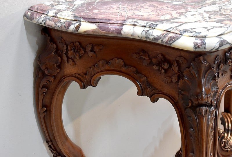 Important Louis XV Console With 4 Legs - XIXth-photo-3