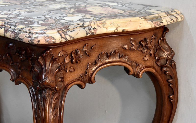 Important Louis XV Console With 4 Legs - XIXth-photo-4