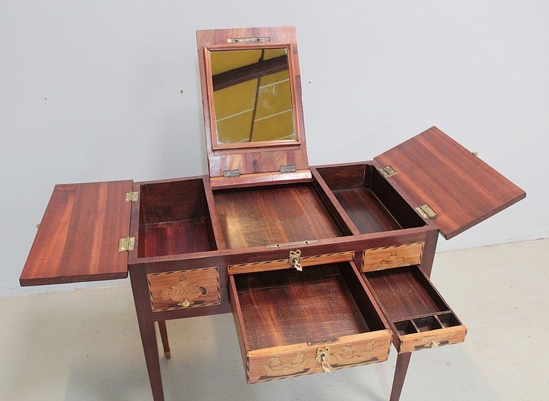 Louis XVI Dressing Table In 18th Century Marquetry-photo-4