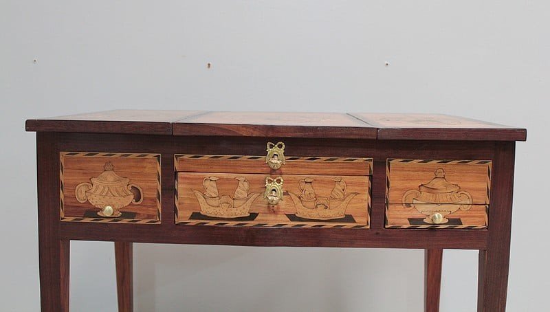 Louis XVI Dressing Table In 18th Century Marquetry-photo-1