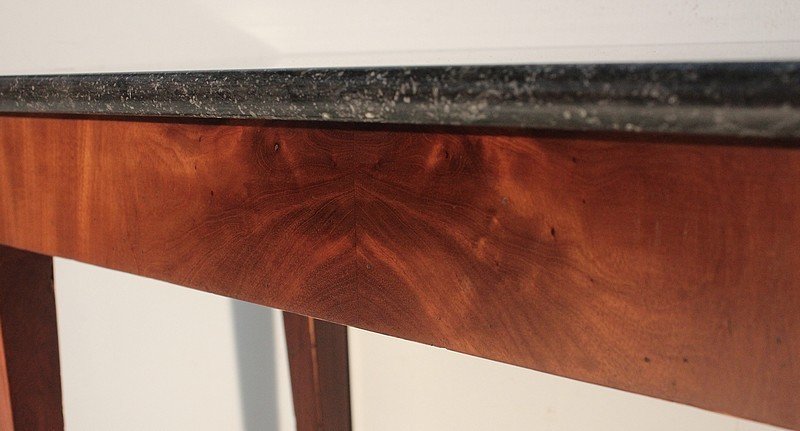 Small Console Table In Burl Mahogany Veneer, Directoire Taste - 1st Part Of The Nineteenth-photo-2