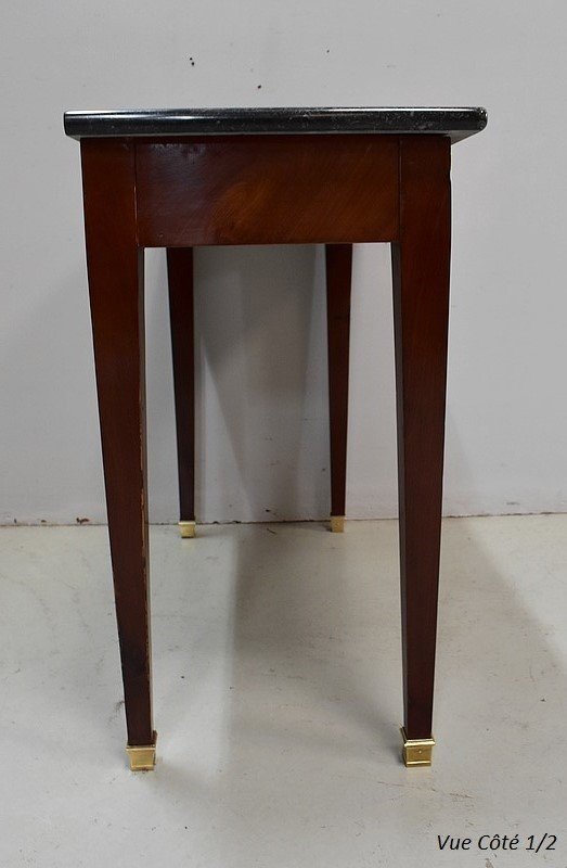 Small Console Table In Burl Mahogany Veneer, Directoire Taste - 1st Part Of The Nineteenth-photo-4