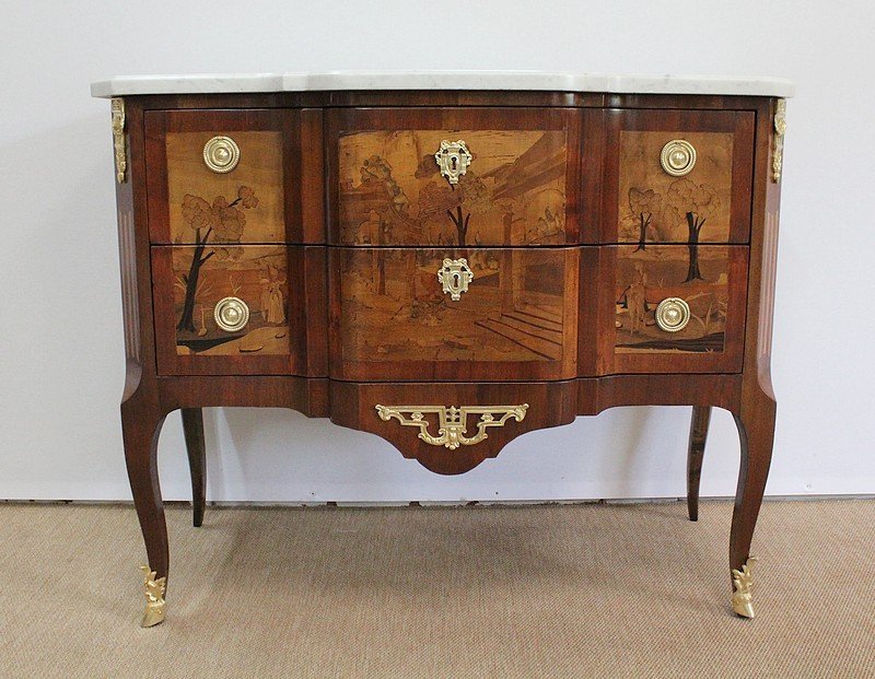  Commode Sauteuse, Style Transition Louis XV/louis XVI – Fin XIXe -photo-2