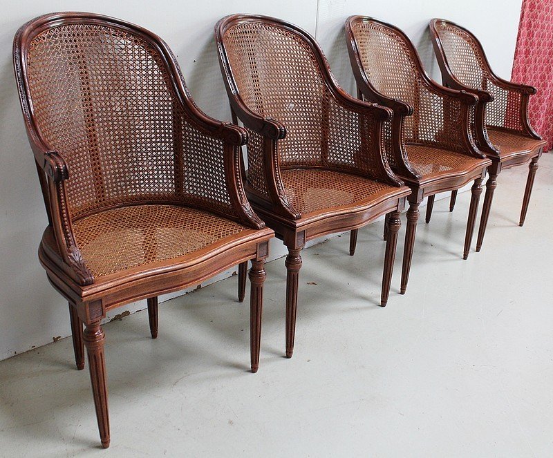 Suite Of Mahogany Armchairs, Louis XVI Style - Early Twentieth-photo-2