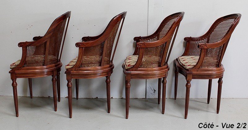 Suite Of Mahogany Armchairs, Louis XVI Style - Early Twentieth-photo-5