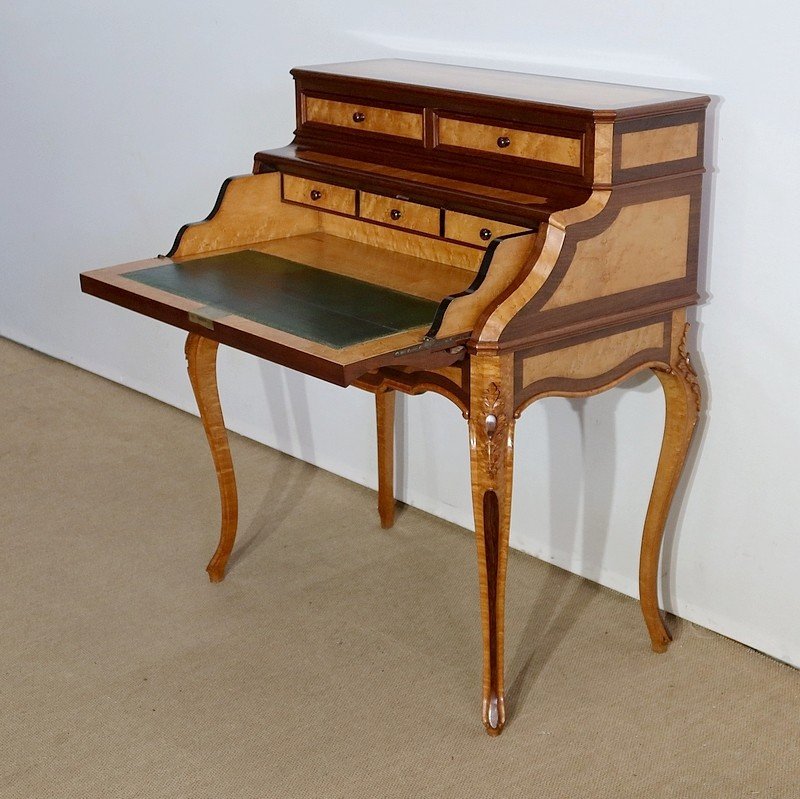 Rare Lady's Desk In Precious Wood, Louis XV Style, Napoleon III Period - 1850-photo-2