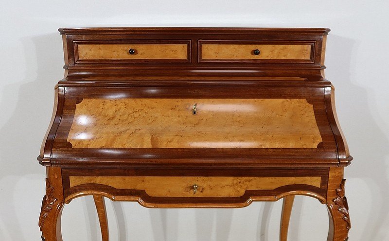 Rare Lady's Desk In Precious Wood, Louis XV Style, Napoleon III Period - 1850-photo-1