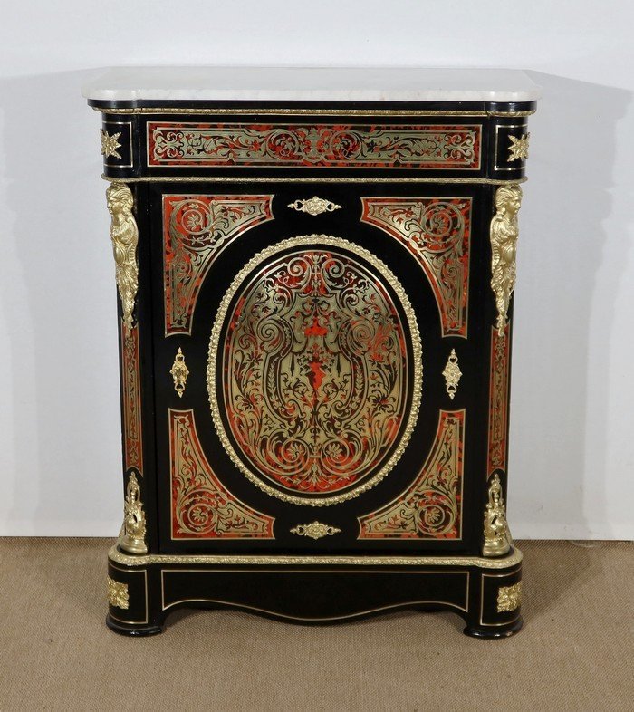 Between-two Cabinet In Boulle Marquetry, Napoleon III Period - Mid-19th Century