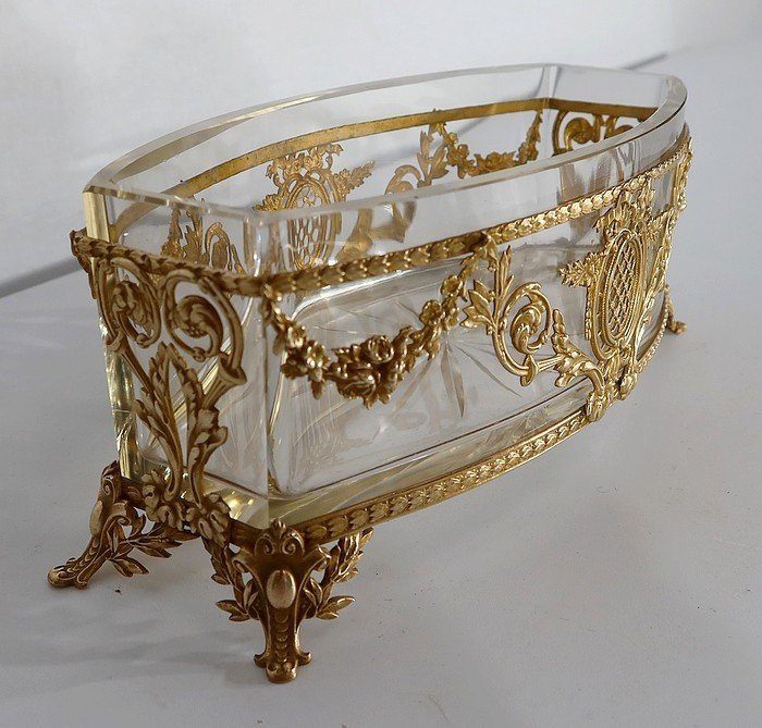 Small Glass And Brass Planter, Louis XVI Style - 1900-photo-2